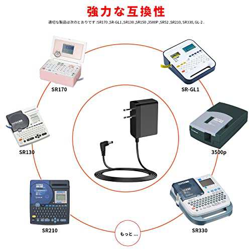 MEROM ACアダプタ互換性KING JIM テプラPRO AC0615J ラベルプリンター ...