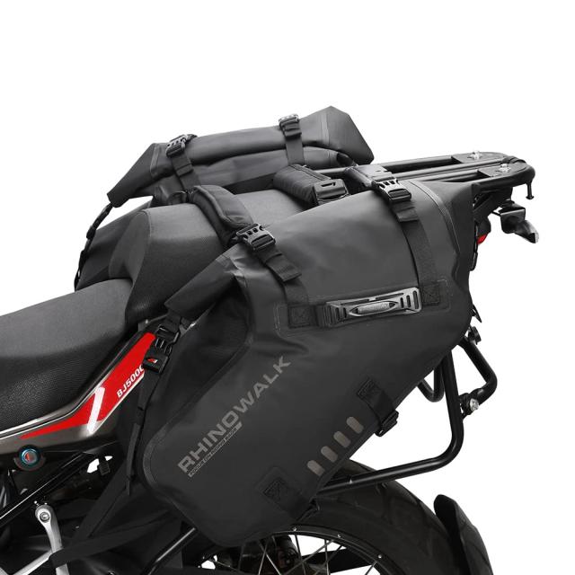 Rhinowalk オートバイサドルバッグ 防水 防振モーターサイドバッグ ショルダーバッグ オートバイパニア 28L(14L*2) ほとんどのアドベンチ