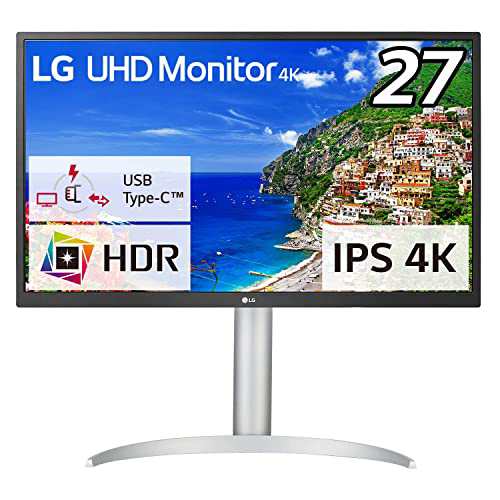 LG モニター ディスプレイ 27UP550N-W 27インチ /グラフィック、動画編集、映画、VOD視聴/4K / HDR/IPS/アンチグレア/FreeSync/高さ調節