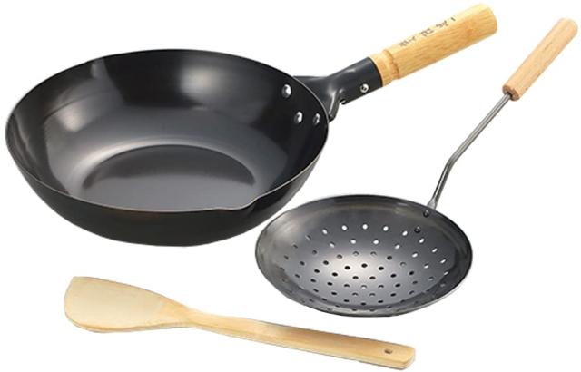 タマハシ 陳 建一IH200V対応 北京鍋 28cm ＆ ミニシャーレン (竹ターナー付き) CK-334R ブラックの通販は 5,160円