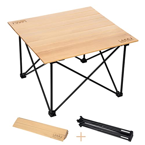 LACAL アウトドア テーブル キャンプ ロール式 収束式 スチール 軽量 収納ケース付 コンパクト バーベキュー ナチュラルの通販は 9,333円