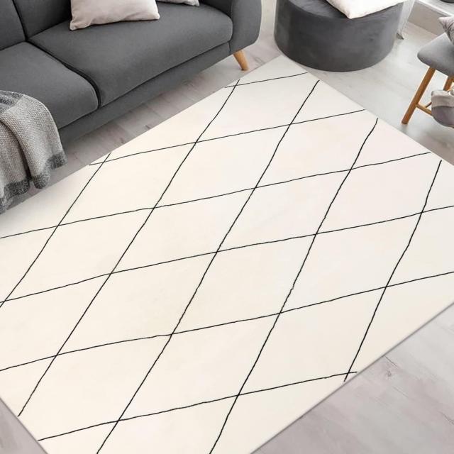 HAOCOO カーペット 洗える 135х185cm 北欧風 ラグ オールシーズン適用 幾何学柄 約1.5畳 ふわふわ 滑り止め ホットカーペット対応 防音 の通販は 7,020円