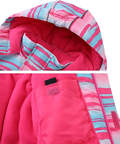 Hiheart スキーウェア キッズ スノーボードウェア スノーウェア 上下セット ダウンジャケット ジュニア 女の子 ガールズ 子供服 ピンク 1 Hiheart スキーウェア キッズ スノーボードウェア スノーウェア 上下
