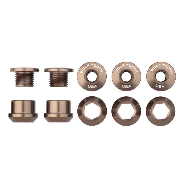 ウルフトゥース(Wolf Tooth) Set of five 6mm Chainring Bolts+Nuts Espressoの通販は