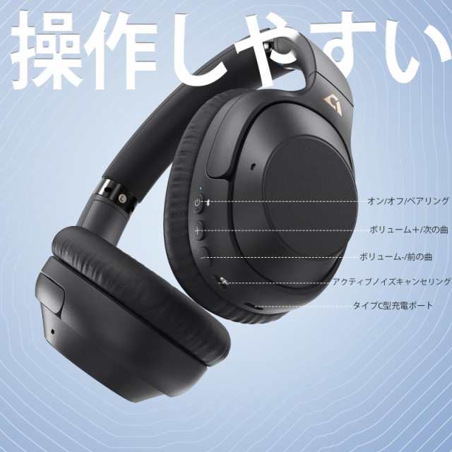 Ankbit ヘッドホン bluetooth ノイズキャンセリング ハイブリッド アクティブ ワイヤレスヘッドホン ヘッドフォン 最大90時間連続再生/軽の通販はau  PAY マーケット - morushop | au PAY マーケット－通販サイト