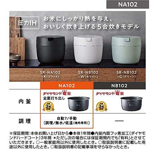 パナソニック 炊飯器 5合 圧力IH コンパクトサイズ 自動調理鍋 無水 ...