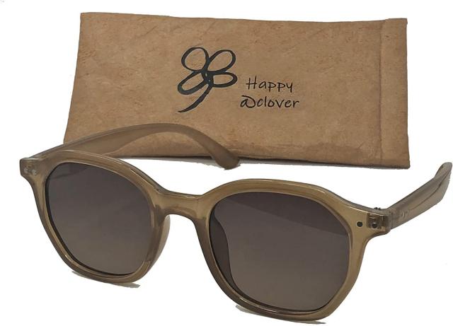 Happy@clover ハッピークローバー 幸せを呼ぶ サングラス オクタゴンタイプ 4カラー 3色から選べる専用ケース付 UVカット メンズ ＆ レの通販は 8,293円