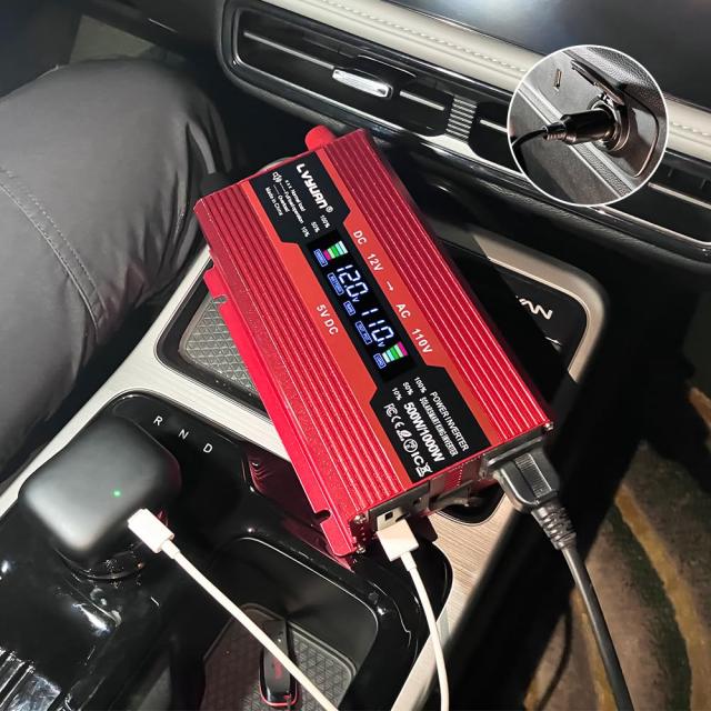 LVYUAN（リョクエン）インバーター 12V 定格 1000W 最大 2000W DC12V（直流）AC100V（交流）変換 カーインバーター キャンプ 車中泊グッの通販は