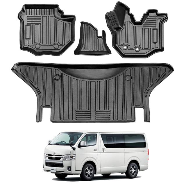 トヨタ ハイエース 200系 3Dフロアマット HIACE TRH KDH2系 1/2/3/4/5型 立体フロアマット オートマ用 前席＆ 2列目 TPE素材 カスタムパーの通販は 12,804円
