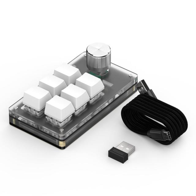 SIKAI CASE マクロキーボード 片手キーボード 回転ノブ付き 3種接続 プログラマブルキーボードメ 軸体交換可能【Bluetooth/2.4G接続/有線の通販は 6,624円