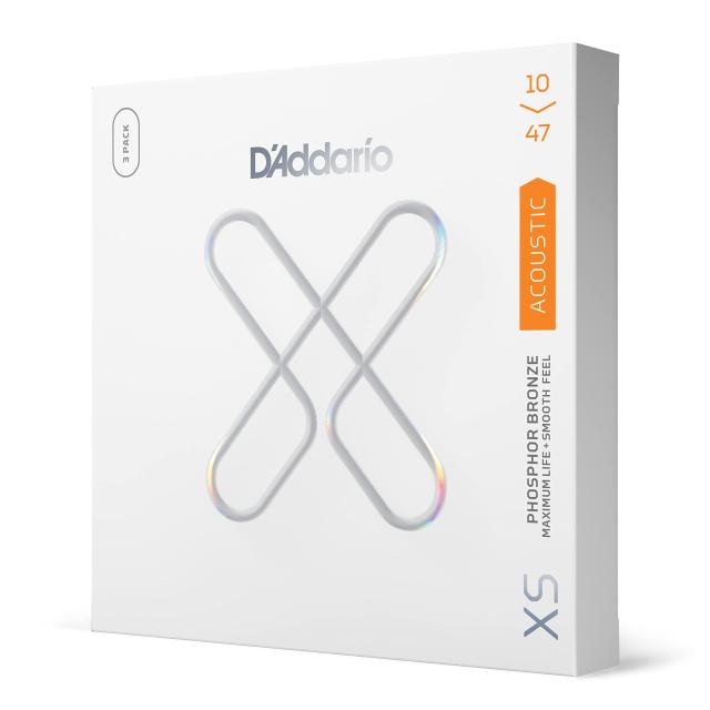 D’Addario ダダリオ アコースティックギター弦 XS コーティング弦 フォスファーブロンズ Extra Light .010-.047 XSAPB1047-3P 3set入りパ