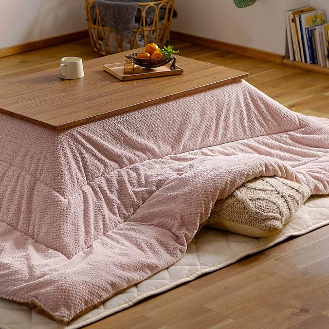 IRIS OHYAMA こたつ布団 こたつ掛け布団 ベロアペールピンク/ベージュ 長方形:190×240cmの通販は 7,089円