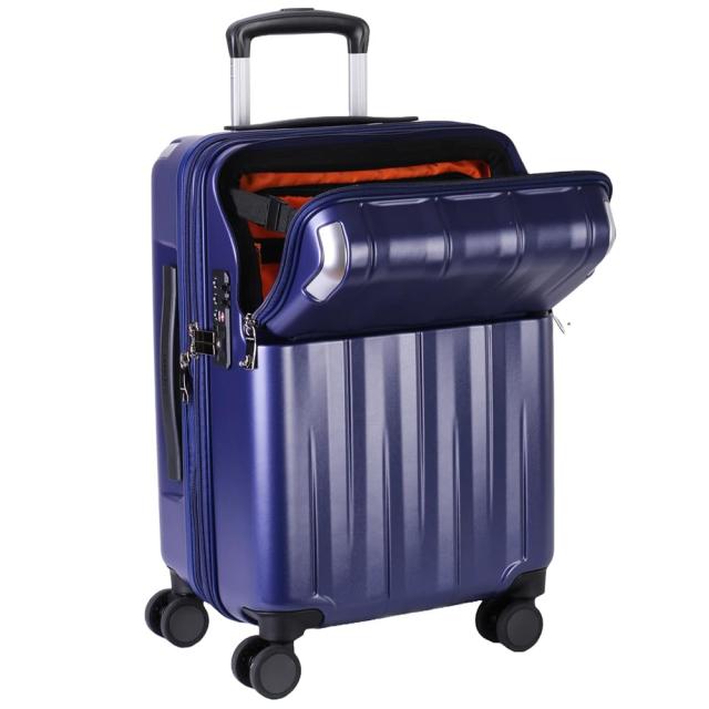 トラベリスト スーツケース キャリーケース ジッパーキャリー 機内持ち込みサイズ オープン フロントオープン ブレーキ付き スト