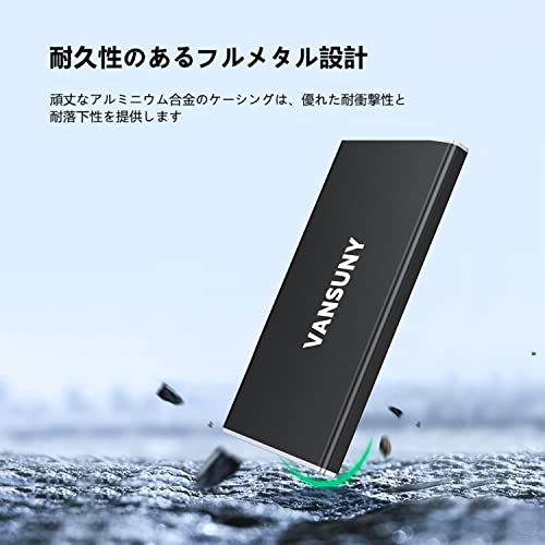Vansuny SSD 外付け 480GB USB3.1 Gen2 読込速度540MB/s PS5/PS4動作確認済 コンパクト外付けSSD Type C Windows/MAC OS/Linux/A
