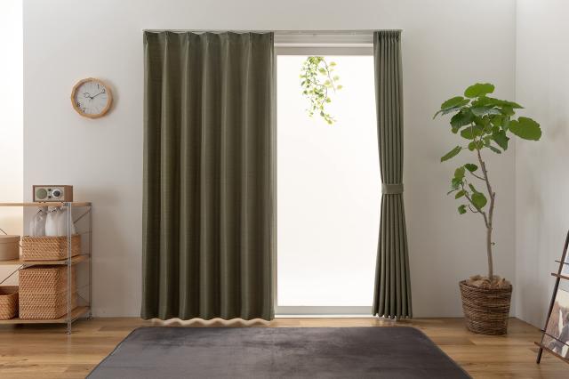 ユニベール ドレープカーテン 幅200？×丈230？ 1枚 遮光3級 形状記憶 洗える グリーン レガシーの通販は 6,932円