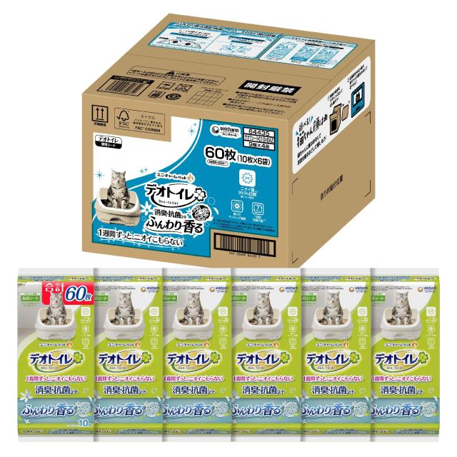 デオトイレ 消臭・抗菌シート ナチュラルガーデンの香り 60枚(10枚×6袋)猫用システムトイレシート システムトイレ 猫用 【.co.jの通販は 7,404円