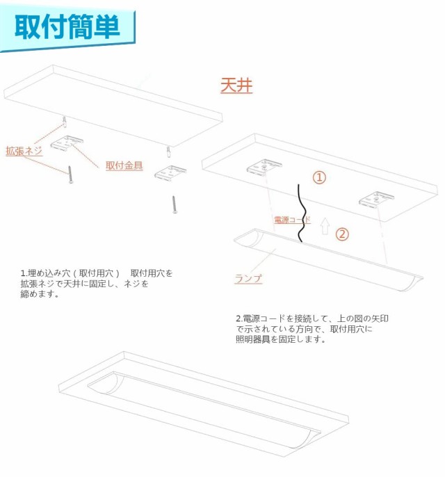 Ledベースライト LED蛍光灯 led直管蛍光灯 昼白色 5000K 40w 120cm LED ...