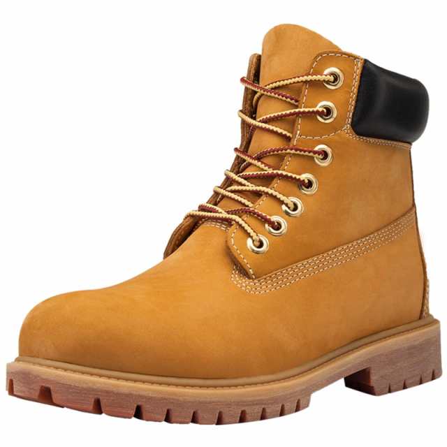 SOARHOPE 防水 ブーツ レディース イエ ローブーツ 革 ブーツ ワークブーツ ブーツショート レースアップブーツ イエ ロー Boots Leatherの通販は