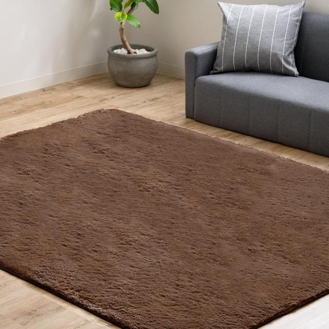 アイリスプラザ ラグ カーペット マット シャギー 200×250cm 約3畳 絨毯 厚さ10mm クッション おしゃれ シャギーラグ モカブラウン SGR-