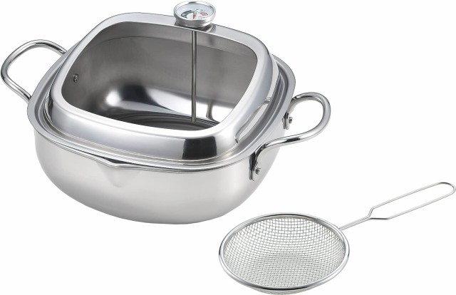 食彩亭 ステンレス 角型 天ぷら鍋 20cm (すくい油切り付き) TP-21Aの通販は 5,106円