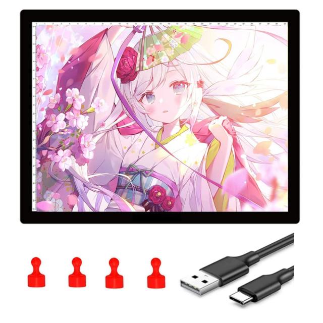 [送料無料]トレース台 A4 ライトボックス elice 電池給電 4×マグネット付き 五段階調光ラの通販は