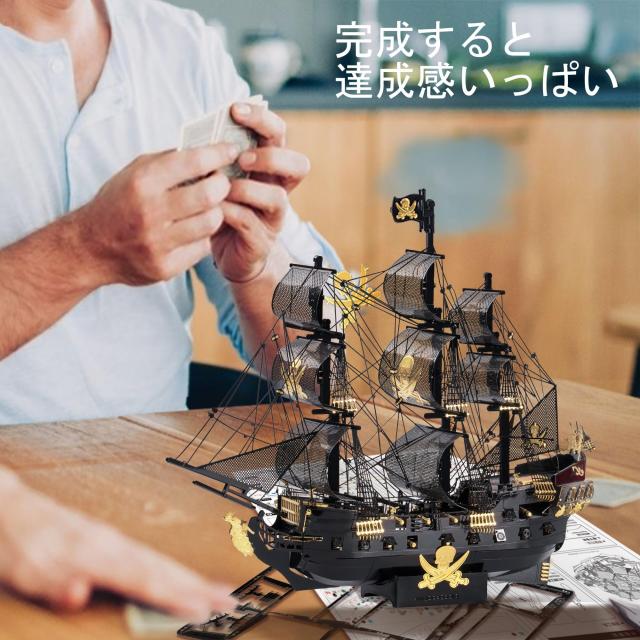 Piececool 立体パズル 3Dメタルパズル メタリックナノパズル ブラック