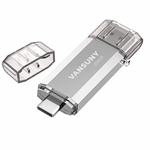 Vansuny USBメモリ Type-C 256GB 高速転送データ USBフラッシュドライブ 2in1 OTG USB 3.0 + USB Cメモリスティック デュアル タイプC 25