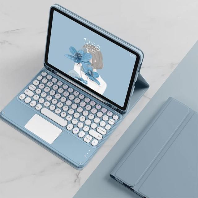 iPad 第10世代 キーボード付きケース タッチパッド付き 可愛い 丸型 