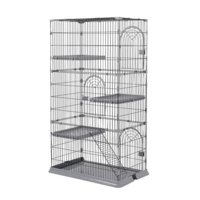 BTM 猫ケージ キャットケージ 3段 おしゃれ キャットハウス ネコハウス 留守番 梯子付き 保護 脱走防止 組み立て簡単 多頭飼い 多頭 ペッ