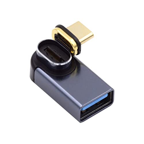 CY USB C 磁気コネクターアダプター USB 3.0 Type A メス - Type C オス 90度 ロープロファイル OTGデータアダプター ノートパソコン用