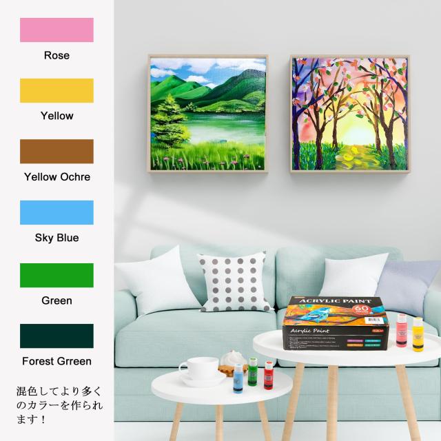 アクリル絵画　CC 家具 Amazon.co.jp: LZHLMCL アクリル絵の具デジタル絵画 数字で油絵
