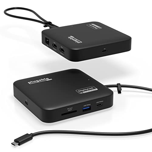 Plugable 7-in-1 USB-C ドッキングステーション デュアル HDMI 対応、Windows、Mac システム用 - USB4 Thunderbolt または USB-C ポートの通販は