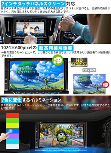 KASUVARカスワー カーオーディオ 7インチ2DIN D V Dプレーヤー