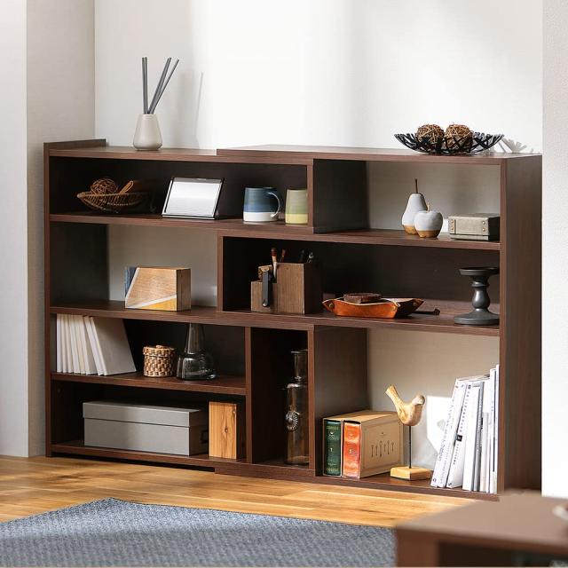 アイリスオーヤマ(IRIS OHYAMA) 棚 ラック 伸縮式 オープンシェルフ 幅83~139cm 高さ80cm 奥行24cm ロータイプ ウォールナット 伸縮式での通販は