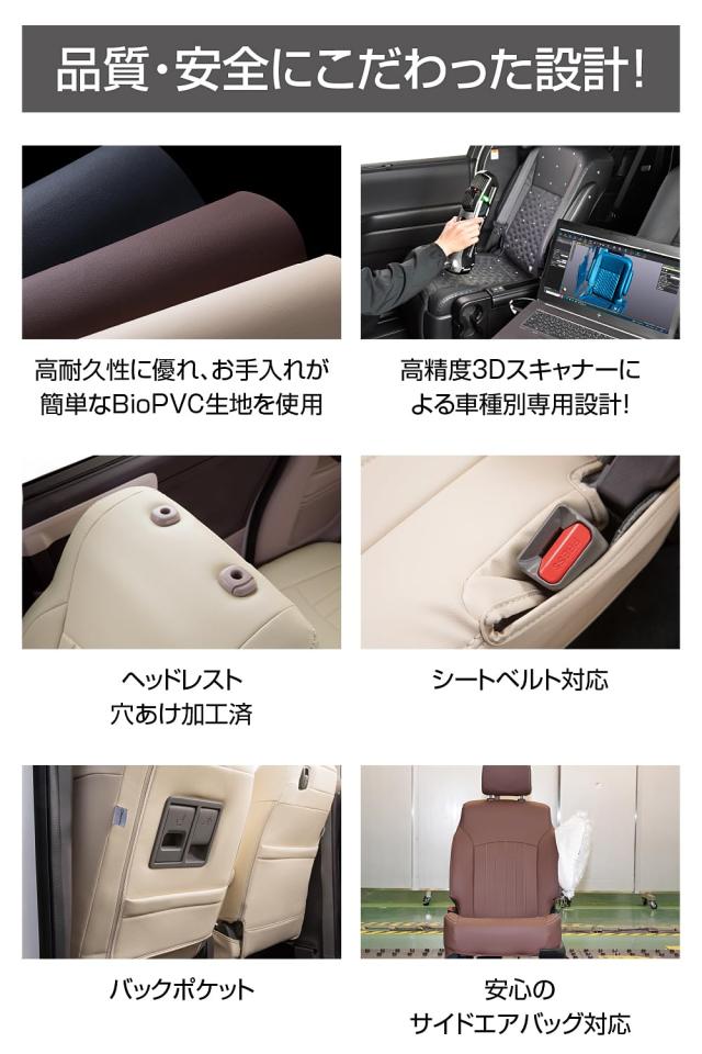 クラッツィオ(Clazzio) シートカバー 全席セット N-BOX/N-BOXカスタム JF3 / JF4 R3(2021)/1~ Clazzio ライン ブラウン×アイボリー【43E_6