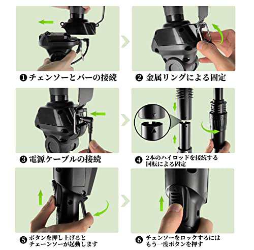 Ansodo 高枝チェーンソー 高さ4段階調整・最大長さ230cm 高枝切り電動