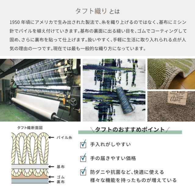 萩原 敷き詰めカーペット グレージュ 江戸間10畳 約352×440cm ピクシス