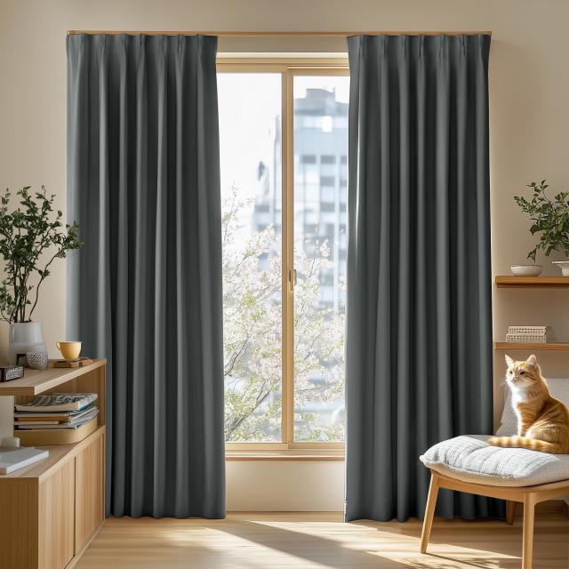 Deconovo 遮光カーテン ドレープカーテン 無地 幅200cm丈178cm ダークグレー 2枚入 1級遮光 おしゃれ 仕切り 幅広い 形状記憶加工 北欧 U 6,096円