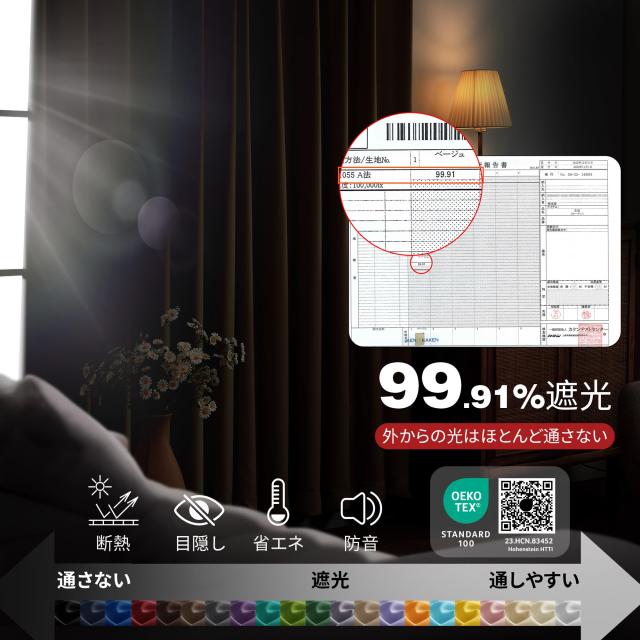 Deconovo 遮光カーテン ドレープカーテン 無地 幅200cm丈230cm ベージュ 2枚入 1級遮光 おしゃれ 仕切り 幅広い 形状記憶加工 北欧 UVカ_7