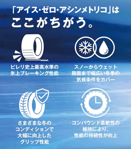 PIRELLI(ピレリ) スタッドレス 225/60R17 99H ICE ZERO ASIMMETRICO アイス・ゼロ・アシンメトリコ 4本セット 4070900_5