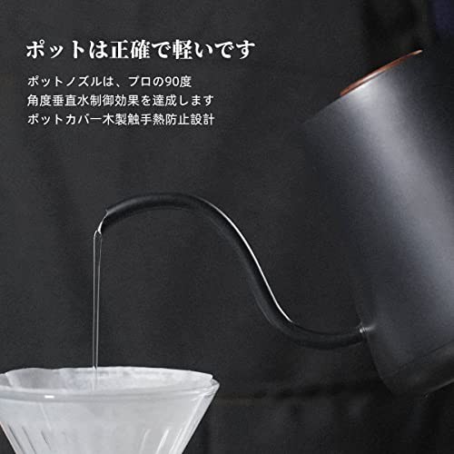 HiYiHi 電気ケトル 温度調節 コーヒーケトル 600ML 温調ケトル 電気