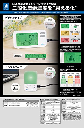 シンワ測定(Shinwa Sokutei) デジタル二酸化炭素濃度計 光学式
