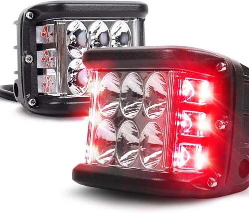 作業灯 led 12v, MOVOTORワークライト ストロボ 赤 緊急警告灯 １８０°広角12V-24VDC対応 大型車 適用 ２個セット