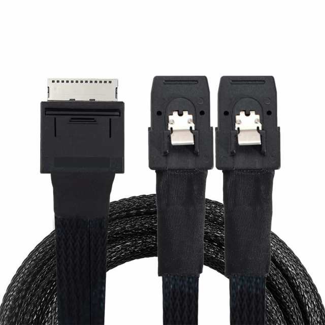 Cablec 50 cm OCuLink PCIe PCI Express SFF-8611 8 x 8チャネルからデュアルSFF-8087 4 x SSDデータアクティブケーブル