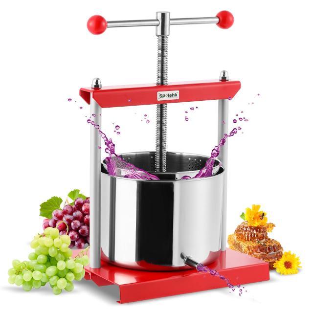 Spolehli 5.5L 手動 グレープフルーツ絞り器 蜂蜜圧搾機 脱水機 2/3/5.5L容積選択でき フィルター/ホース別売 工事不要 蜂蜜/グレープフの通販は 35,183円