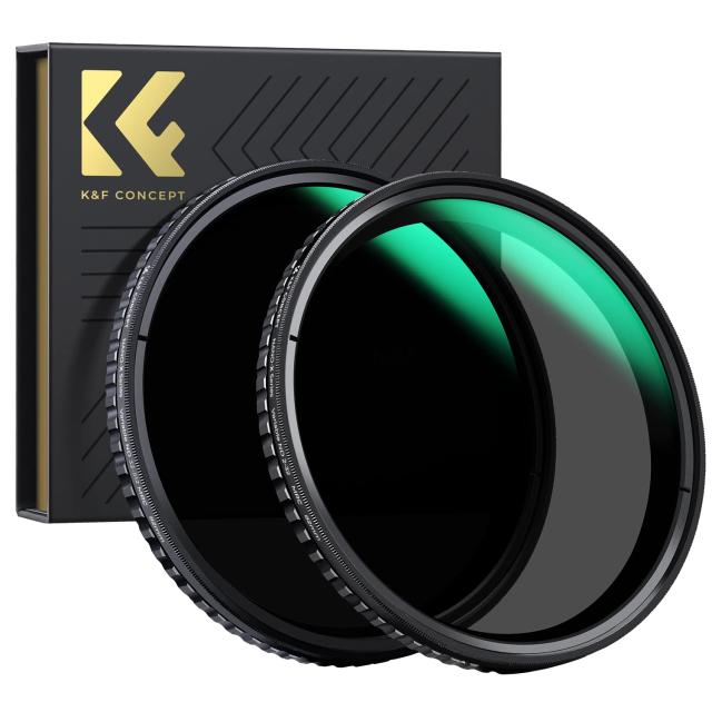 K＆F Concept 55mm 可変NDフィルター ND2-ND32+ND32-ND512 2枚セット X状ムラなし 両面28層ナノコーティング 撥水･撥油・キズ防止 （NANO-