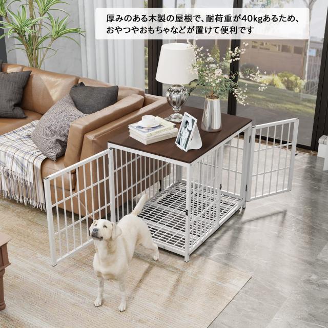 犬用ケージ 屋根付き 小型犬 中型犬 大型 白 頑丈 トレー付き 犬ケージサークル 犬用ケージ 屋根付き 頑丈 トレー付き 犬ケージサークル 室内 犬小屋