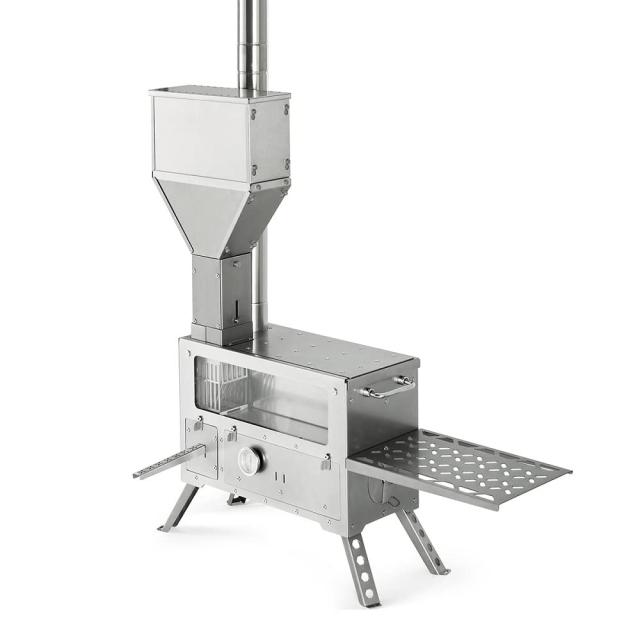 Naturehike ペレットストーブ 自己吸入・排煙 燃焼時間6h ガラス製防火