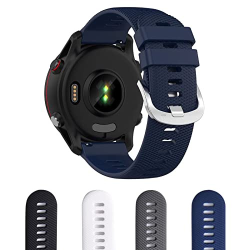 Aoouik GARMIN用 ガーミン Forerunner 255 ベルト バンド 22mm シリコン製４色 (ダークブルー)