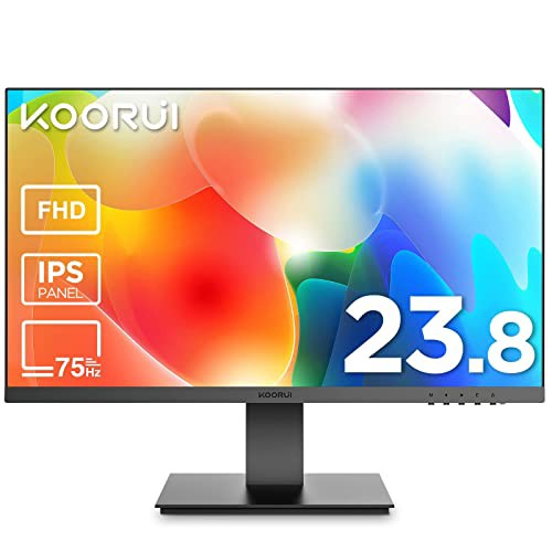 KOORUI モニター 24インチ、ディスプレイ フルHD IPS 非光沢 デスクディスプレイ (75hz/5ms/HDMI  VGA/VESA対応/アイケア/広い視野の通販は